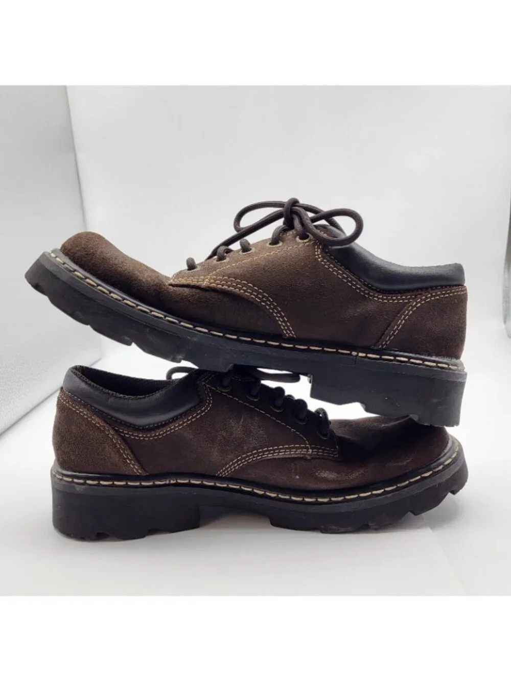 VTG Womens Skechers USA Y2K Chunky Lug Brown Leather SZ 7 Throwback
